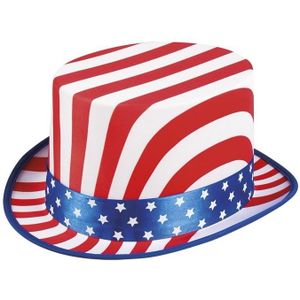 Luxe hoge hoed USA - volwassenen - Amerika feesthoed