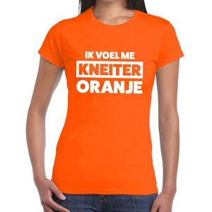 Oranje tekst shirt Ik voel me kneiter oranje t-shirt dames - Koningsdag kleding