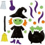 Horror raamstickers heks 20 x 25 cm - Halloween feest decoratie - Horror stickers