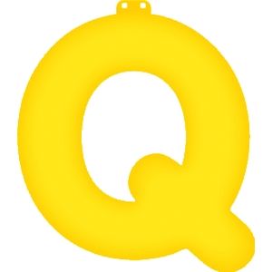 Opblaas letter Q geel