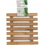 Haushaltshelden pannenonderzetterss - 2x - vierkant - D17 cm - bamboe hout