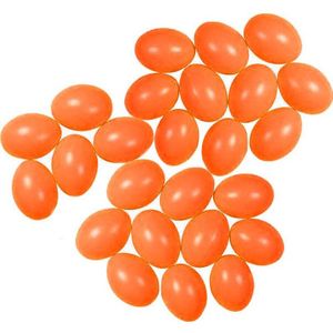 100x Oranje kunststof eieren decoratie 4 cm hobby/knutselmateriaal - Pasen thema
