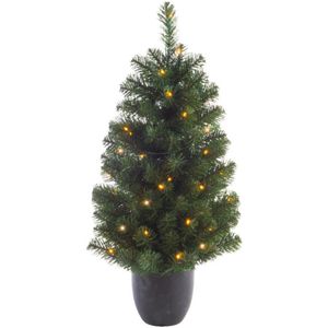 Kunstboom/kunst kerstboom met verlichting 120 cm - Kunst kerstboompjes/kunstboompjes met kerstverlichting
