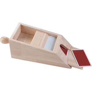 Houten Blackjack kaartgever - Geschikt voor 4 stokken speelkaarten - Formaat: 28 x 11,5 x 9,5 cm