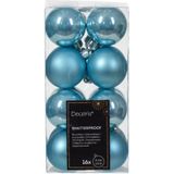 Decoris Kleine kerstballen - 32x - 4 cm - kunststof - ijsblauw/suiker blauw