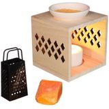 Amberblokjes/geurblokjes cadeauset - sandelhout - inclusief geurbrander en mini rasp