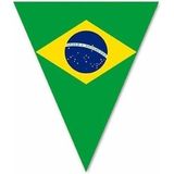 5x versiering Brazilie vlaggenlijn/vlaggetjes - 5 meter - slingers