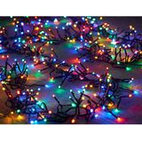 Set van 2x stuks clusterverlichting gekleurd buiten 1152 lampjes met timer - Kerstverlichting - Boomverlichting/feestverlichting lichtsnoeren