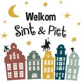 20x stuks Sinterklaas Welkom Sint en Piet raamstickers - Sinterklaas feestversiering/raamdecoratie