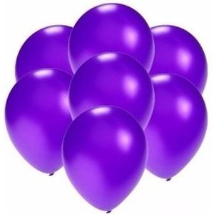 Kleine ballonnen paars metallic 200 stuks - paarse feestartikelen