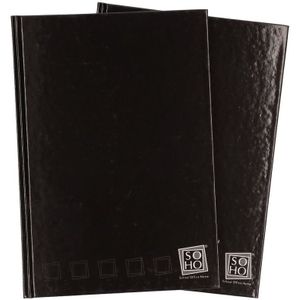 2x Luxe zwarte schrift gelinieerd A4 formaat - schriften voor school / notitieboek