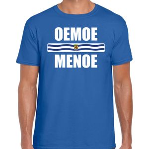 Oemoe menoe met vlag Zeeland t-shirt blauw heren - Zeeuws dialect cadeau shirt