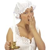 Widmann Verkleed muts voor Dienstmeisje/oma/sara pop/Middeleeuwen - 3x - wit - dames - Carnaval