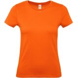 Set van 2x stuks oranje t-shirts met ronde hals voor dames - basic shirt - katoen - Koningsdag / Nederland supporter, maat: M (38)