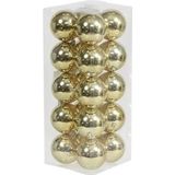 40x Gouden kunststof kerstballen 8 cm - Glans - Onbreekbare plastic kerstballen - Kerstboomversiering Goud