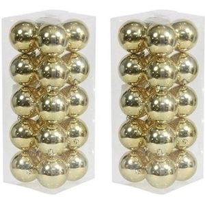 40x Gouden kunststof kerstballen 8 cm - Glans - Onbreekbare plastic kerstballen - Kerstboomversiering Goud