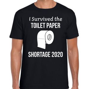I survived the toilet papier shortage voor heren - fun / tekst shirt