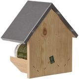 2x stuks vogelhuisje/pindakaashuisje voor 3 potten vogelpindakaas hout 24 cm - Vogelvoederhuisje - Vogelvoer - Vogel voederstation
