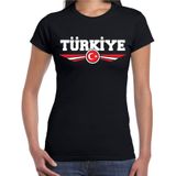 Turkije / Turkiye landen t-shirt zwart dames - Turkije landen shirt / kleding - EK / WK / Olympische spelen outfit