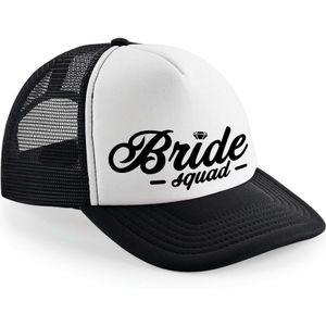 Bellatio Decorations snapback/cap - Bride Squad - zwart/wit - dames - vrijgezellenfeest petjes