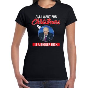 Putin All I want for Christmas fout Kerst shirt - zwart - dames - Kerst  t-shirt / Kerst outfit