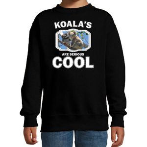 Dieren koalaberen sweater zwart kinderen - koalas are serious cool trui jongens/ meisjes - cadeau koala beer/ koalaberen liefhebber - kinderkleding / kleding