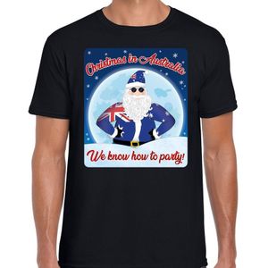 Fout Australie Kerst t-shirt / shirt - Christmas in Australia we know how to party - zwart voor heren - kerstkleding / kerst outfit