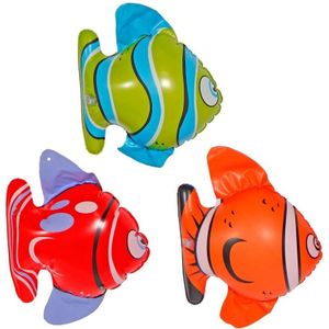3x Opblaasbare tropische vissen - opblaas dieren - 14 x 22 cm per stuk