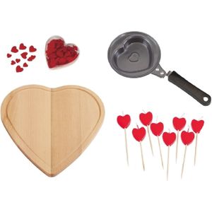 Valentijnsdag decoratie/versiering set voor thuis 4x artikelen - Hartjes/liefde thema home-deco
