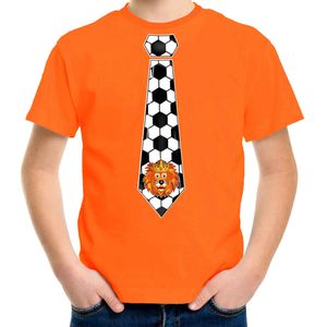 Bellatio Decorations Oranje supporter shirt jongens - stropdas - oranje - EK/WK voetbal - Nederland
