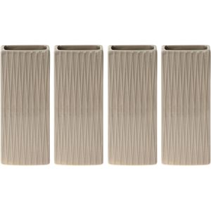Waterverdamper radiator - 4x - beige - met relief - kunststeen - 18 cm - luchtbevochtiger