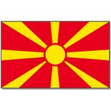 Landen vlag Macedonie - 90 x 150 cm - met compacte draagbare telescoop vlaggenstok - zwaaivlaggen