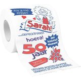 Toiletpapier verjaardag Sarah 50 jaar met grappige tekst - 50e verjaardag - decoratie/versiering