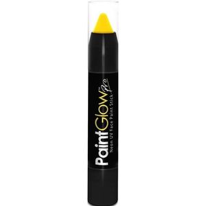 PaintGlow Face paint stick - neon geel - UV/blacklight - 3,5 gram - schmink/make-up stift/potlood