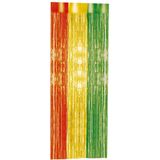 4x stuks folie deurgordijn rood/geel/groen 200 x 100 cm - Carnaval feestartikelen/versiering - Tinsel deur gordijn