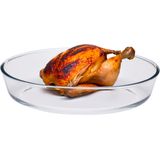 Alpina Ovenschaal van borosilicaat glas - ovaal - 2.4 Liter - 30 x 21 x 6 cm - serveerschaal