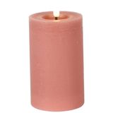 Countryfield LED kaarsen/stompkaarsen set - 2x st- roze - H12,5 en H15 cm