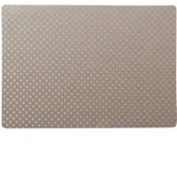 Set van 6x stuks stevige luxe Tafel placemats Zafiro taupe/grijs 30 x 43 cm - Met anti slip laag en PU coating toplaag
