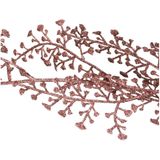 Cosy at Home kerstboom glitter guirlande/slinger - 2x - roze - 180 cm