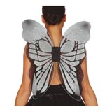 Vlinder verkleed set - vleugels en diadeem - zilver - volwassenen - carnaval verkleed accessoires