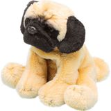 Pluche knuffel dieren Mopshond hond 13 cm - Speelgoed knuffelbeesten - Honden soorten