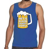 Het is blauw en heeft dorst tanktop / mouwloos shirt blauw heren - tekst shirt voor heren