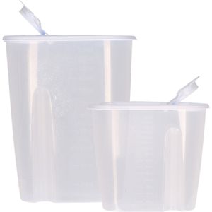 Voedselcontainer strooibus - wit - 1,5 en 2,2 liter - kunststof