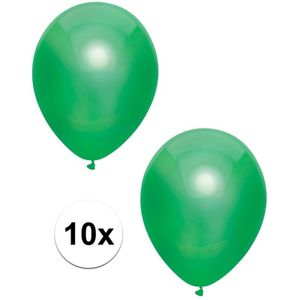 10x Donkergroene metallic ballonnen 30 cm