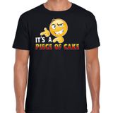 Funny emoticon t-shirt It is a piece of cake zwart voor heren - Fun / cadeau shirt