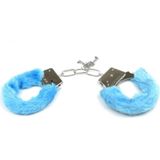 Pluche handboeien - 2x - blauw - incl 4x sleutels - feestartikelen