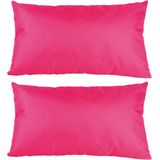 8x Bank/sier kussens voor binnen en buiten in de kleur fuchsia roze 30 x 50 cm - Tuin/huis kussens