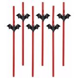 30x Halloween vleermuis rietjes - Halloween/horror decoratie/versiering