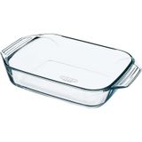 2x Glazen ovenschaal 1,4 liter 26 x 17 x 5,5 cm en 2,6 liter 35 x 23 x 5 cm - Ovenschotel schalen â Bakvorm