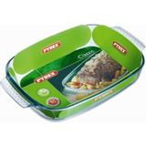 2x Glazen ovenschaal 1,4 liter 26 x 17 x 5,5 cm en 2,6 liter 35 x 23 x 5 cm - Ovenschotel schalen â Bakvorm